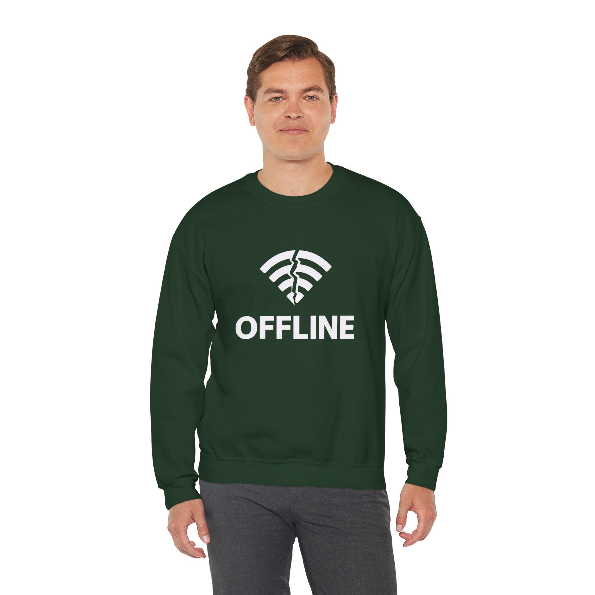 Christian Crewneck Sweatshirt "Offline" Pullover, Go Into Your Room and Pray Back Quote, Faith Streetwear Sweatshirt