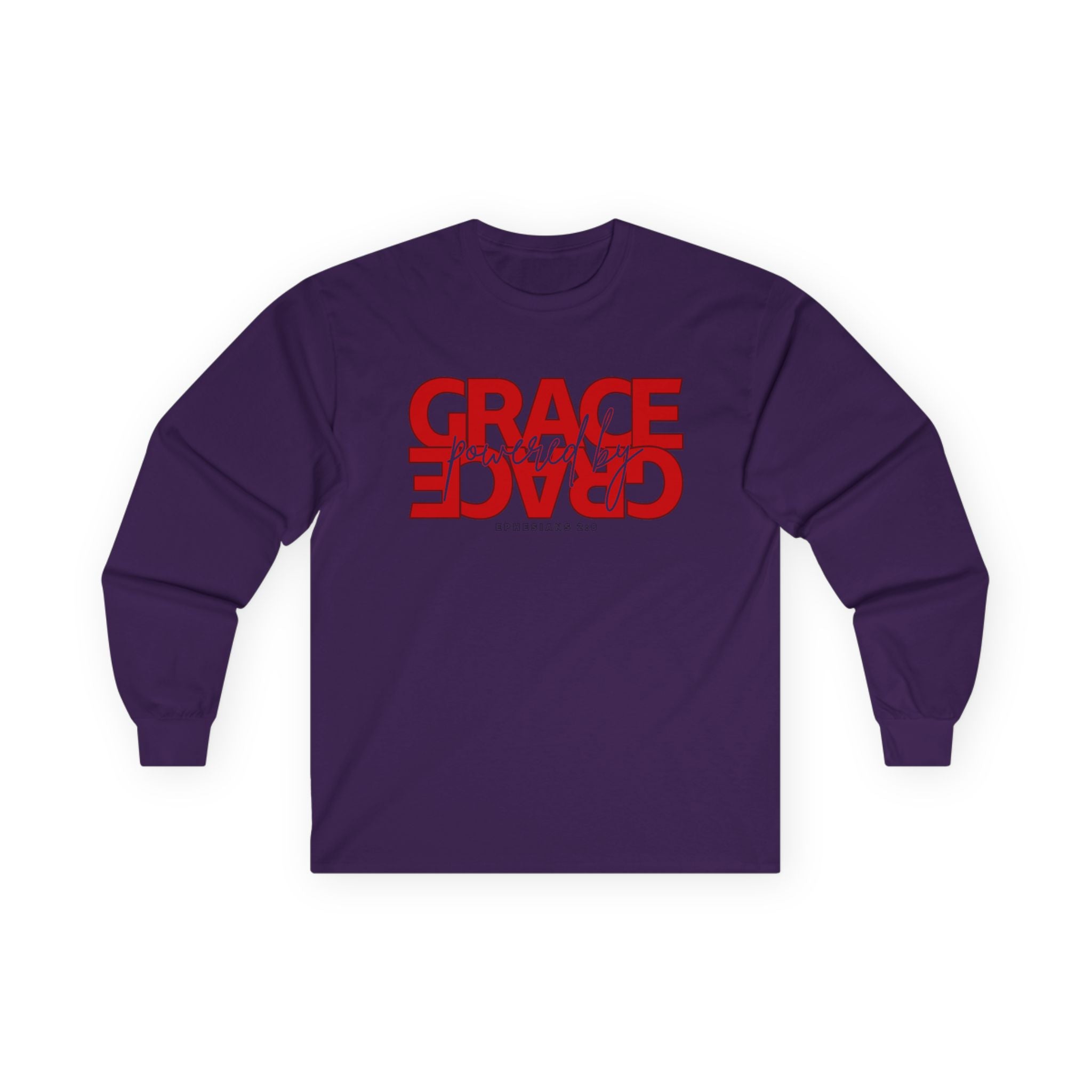 By Grace Long Sleeve Tee — Inspirational Christian Graphic Shirt