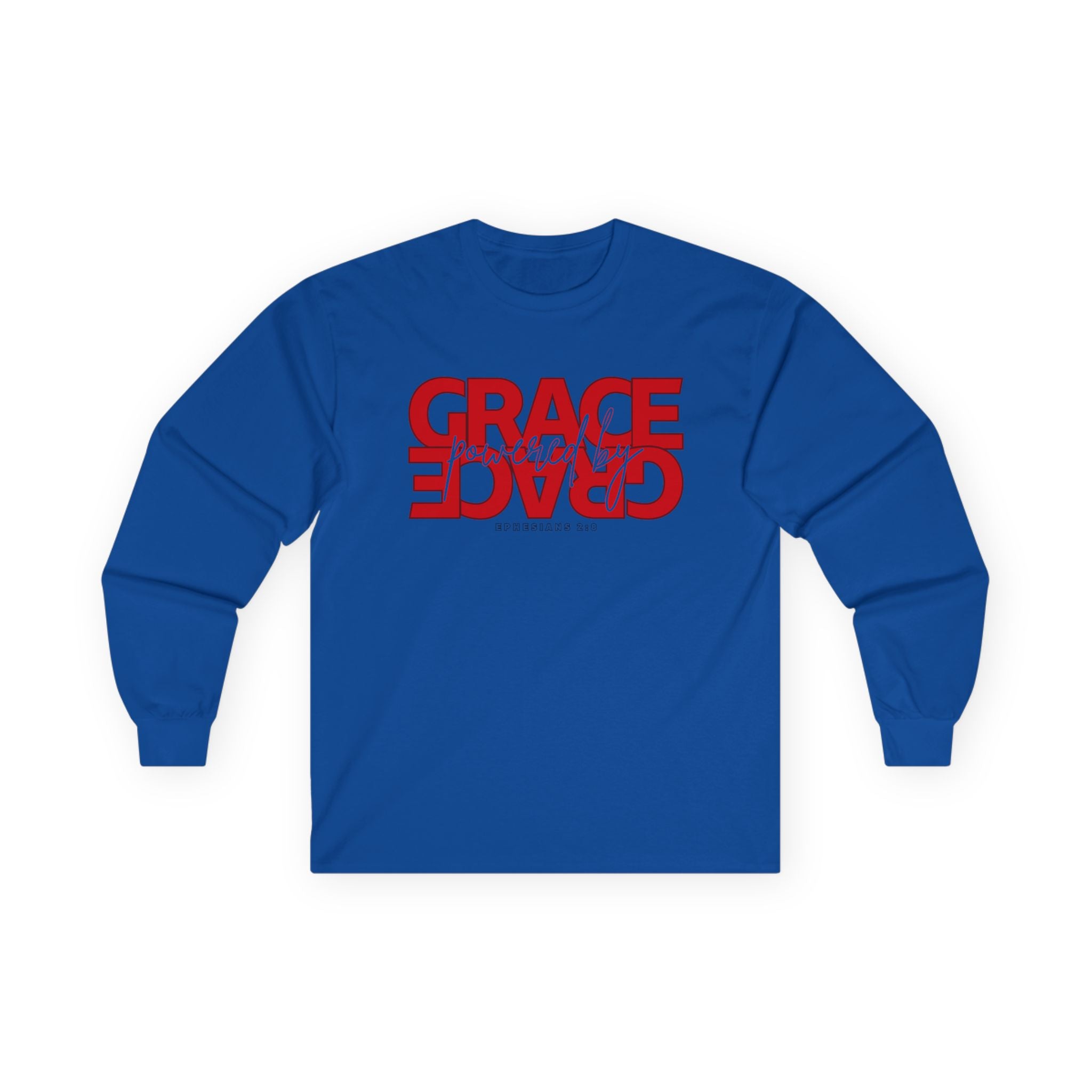 By Grace Long Sleeve Tee — Inspirational Christian Graphic Shirt