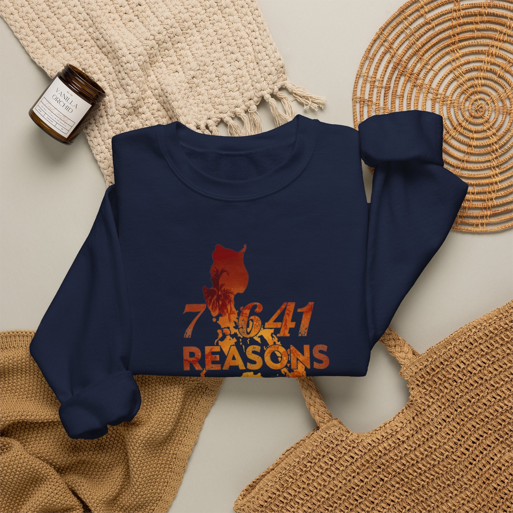 Philippines Map '7,641 Reasons to Be Proud Pinoy' Crewneck Sweatshirt