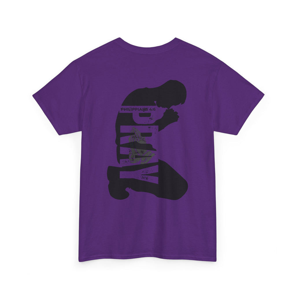 Pray More Tee — "Pray More, Panic Less" Christian Graphic T-Shirt