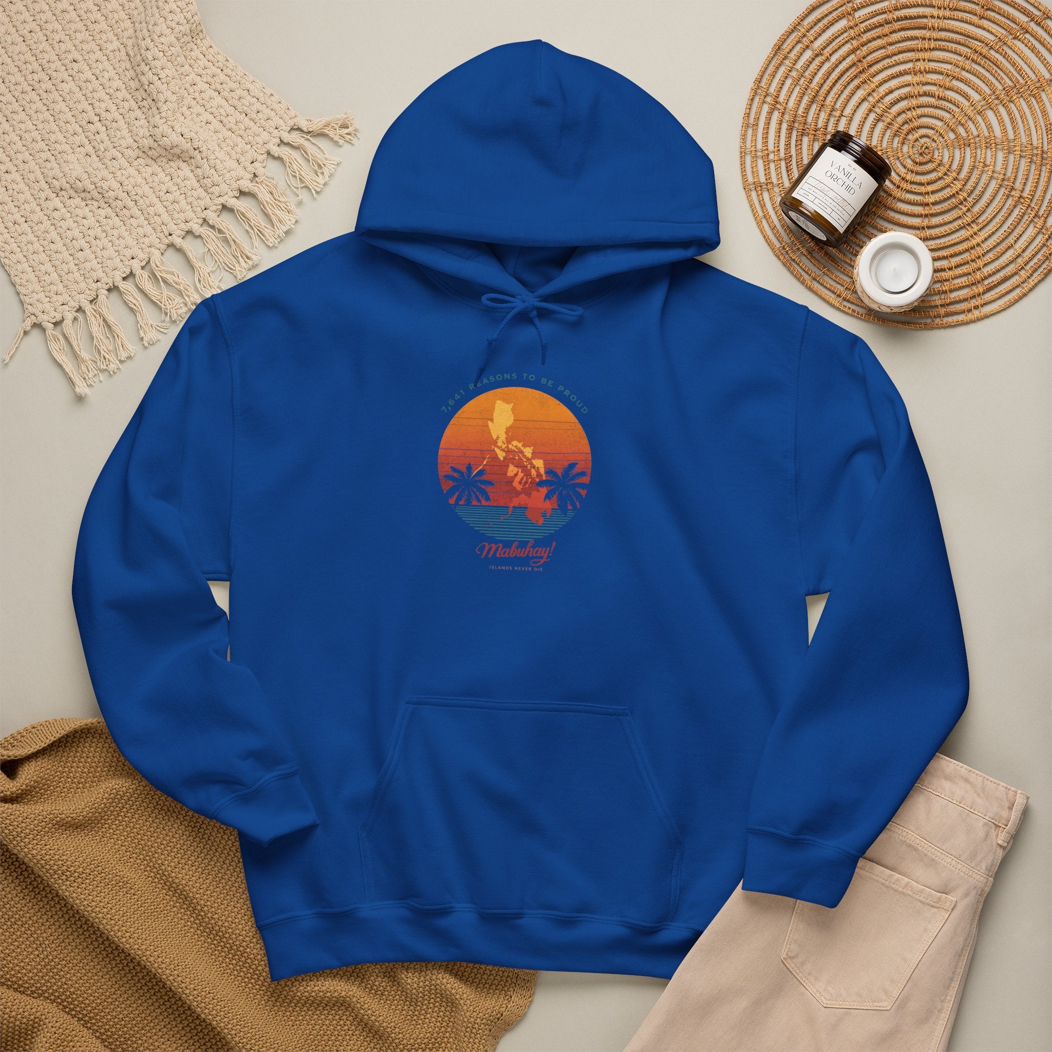 Hoodie • Mabuhay Sunset Palm Graphic — "Philippines" Retro Beach Vibes
