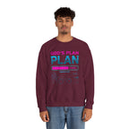 God's Plan Crewneck Sweatshirt — Retro Neon Faith Graphic
