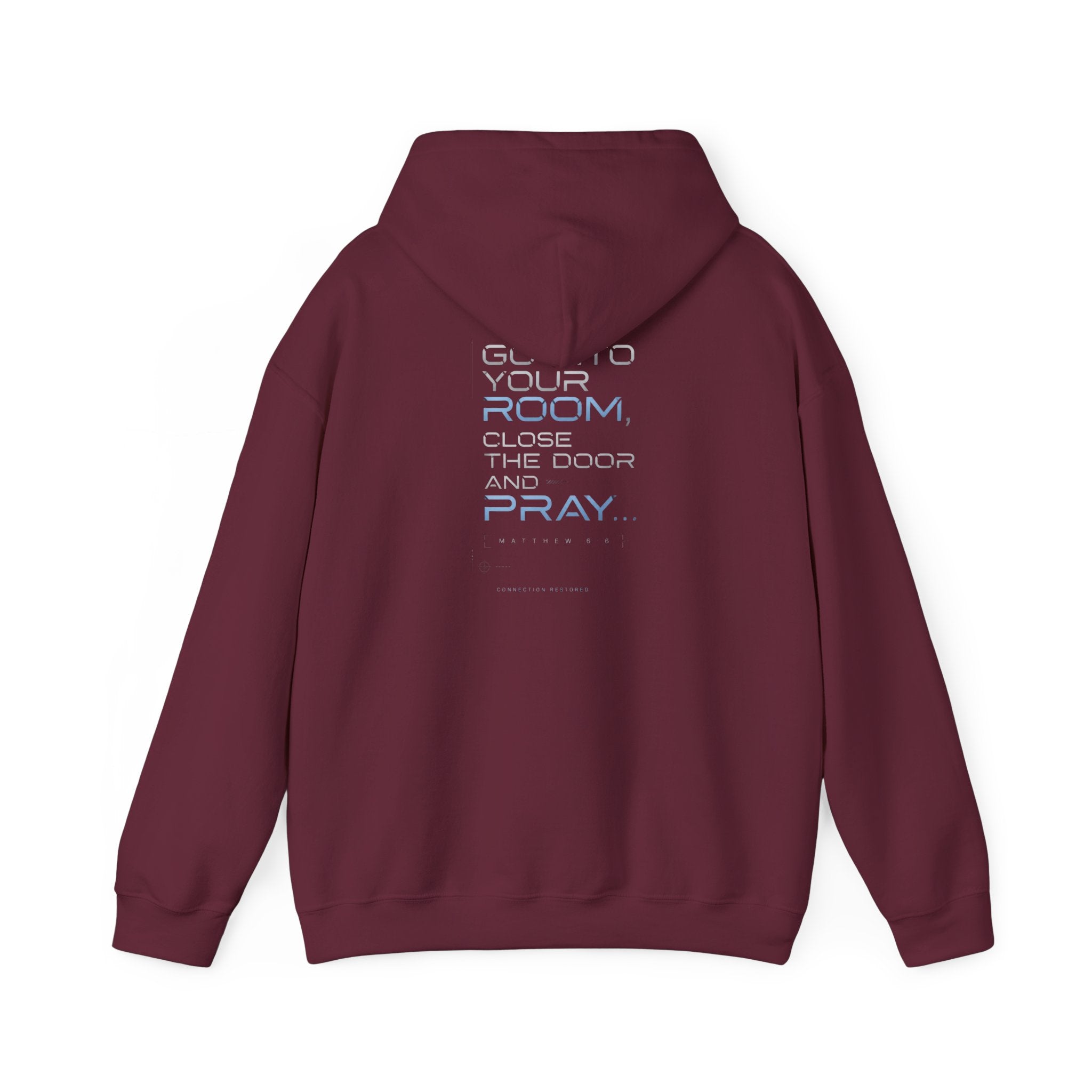 Christian Hoodie "Offline" Wi-Fi Symbol Pullover, Go Into Your Room Quote Back Print, Faith Streetwear Sweatshirt
