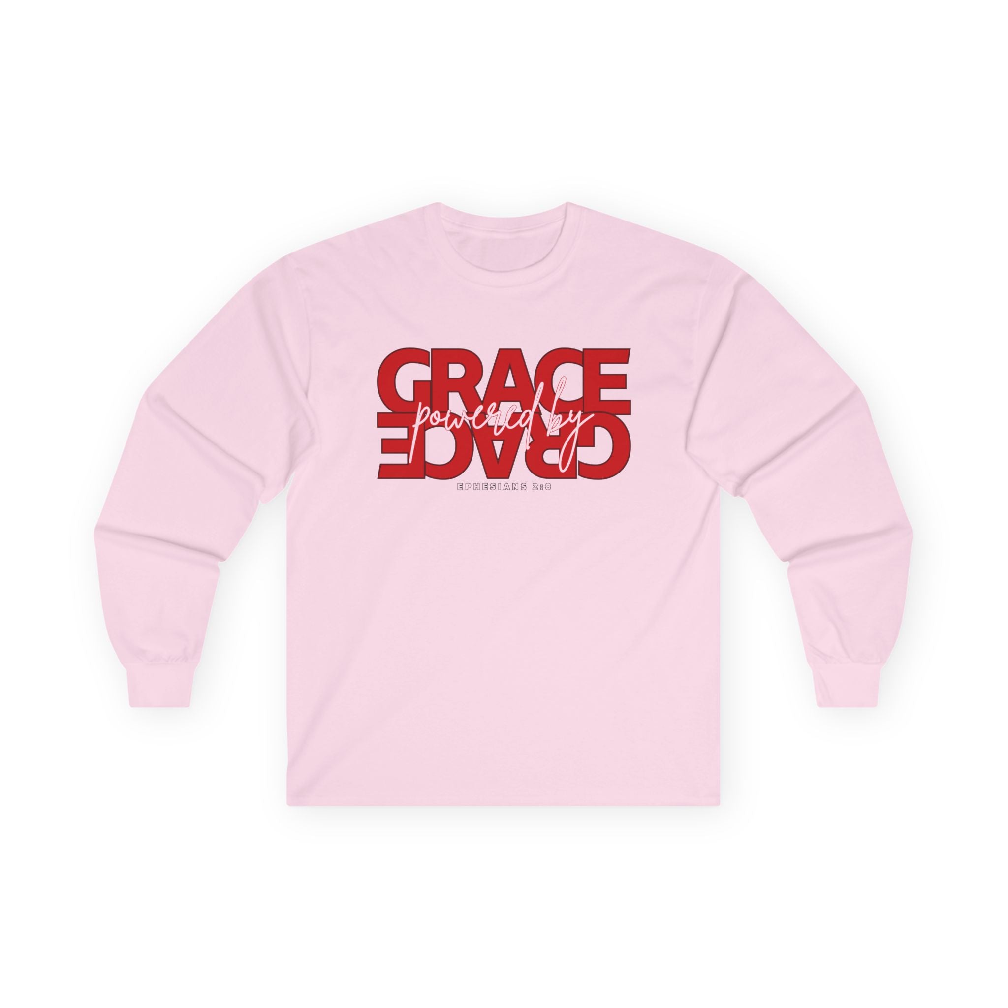 By Grace Long Sleeve Tee — Inspirational Christian Graphic Shirt