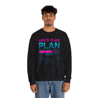 God's Plan Crewneck Sweatshirt — Retro Neon Faith Graphic