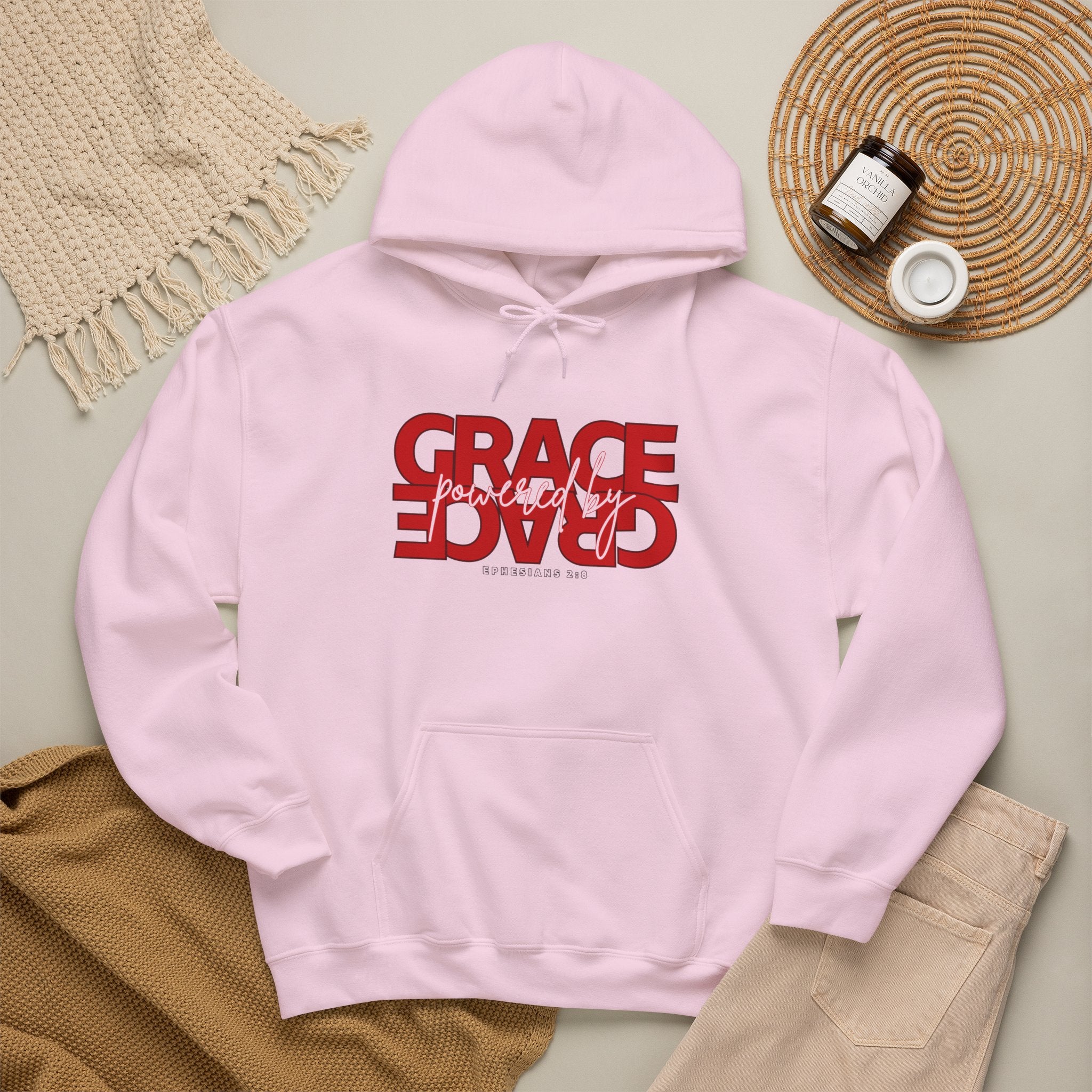 Grace Reversed Hoodie — Faith-Inspired Graphic Sweatshirt