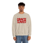 Crewneck Sweatshirt — "Grace Powered By God" Christian Faith Pullover (Ephesians 2:8)
