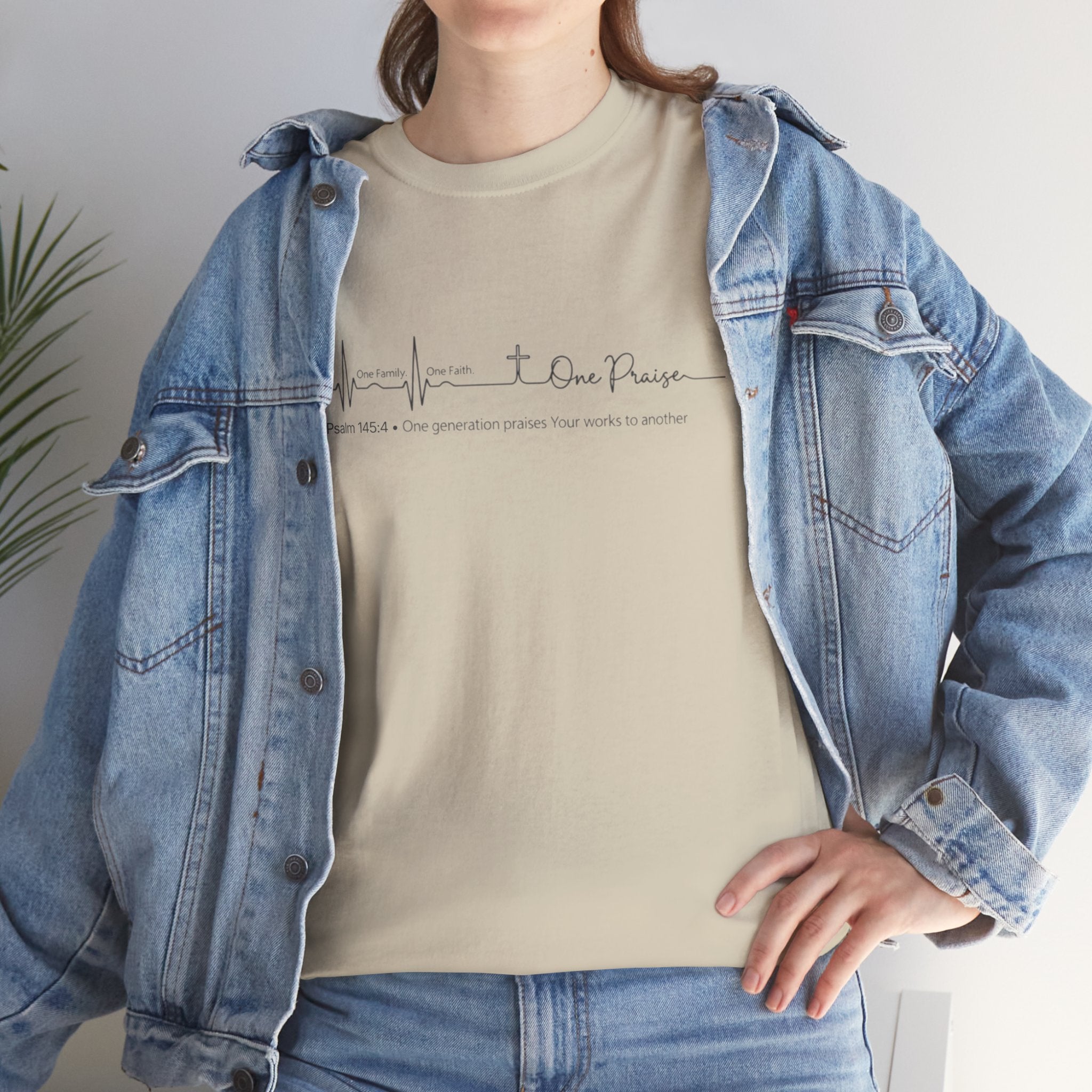Faith Heartbeat T‑Shirt — I Surrender Script Christian Tee