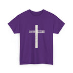 Christian Cross T-Shirt — "Salvation Romans 5:8" Faith Tee