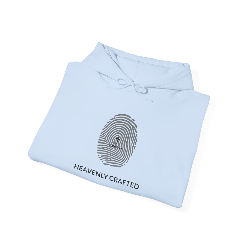 Heavenly Crafted Hoodie — Minimal Fingerprint Graphic Hooded Sweatshirt