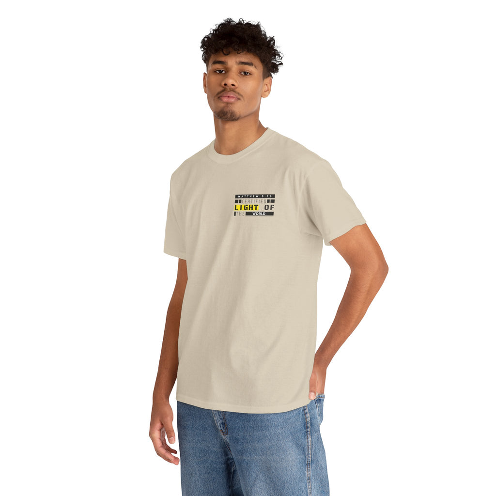 Minimalist "Light of My Life" Tee — Small Chest Script Graphic