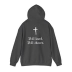 Not Perfect — Forgiven Hoodie | Christian Inspirational Sweatshirt (Romans 5:8, Still Loved/Still Chosen)