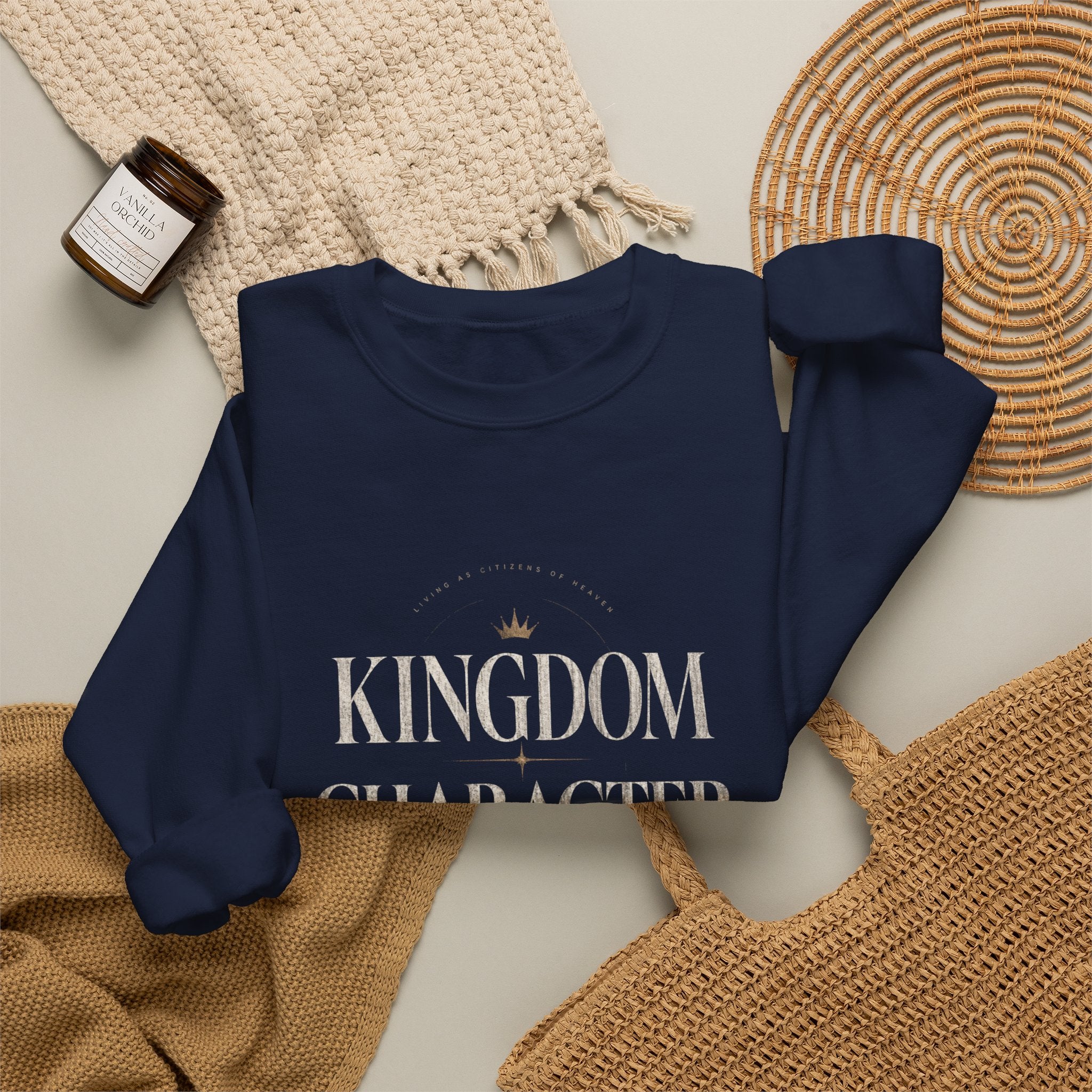 Christian Crewneck Sweatshirt "Kingdom Character" Pullover, Faith-Based Inspirational Apparel, Religious Graphic Sweatshirt