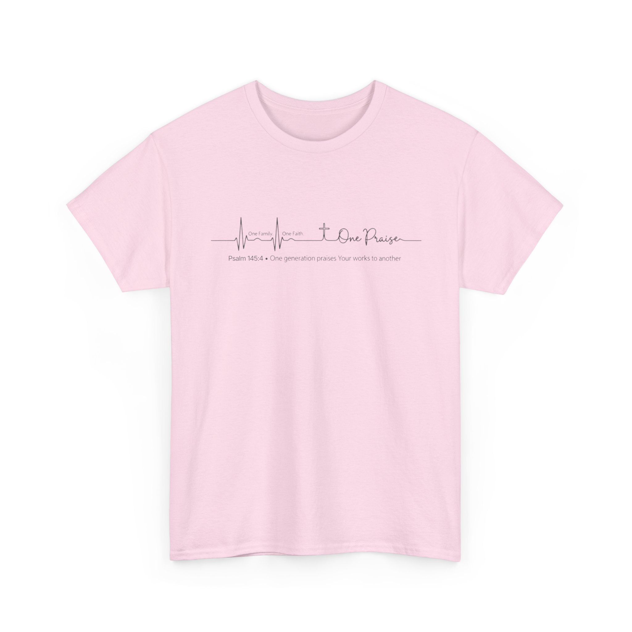 Faith Heartbeat T‑Shirt — I Surrender Script Christian Tee