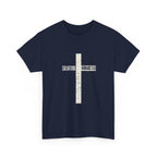 Christian Cross T-Shirt — "Salvation Romans 5:8" Faith Tee