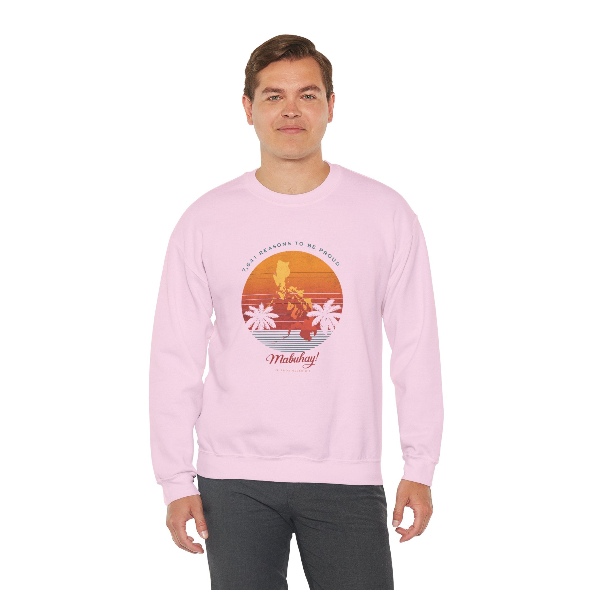 Filipino Crewneck Sweatshirt "Proud to Be Pinoy" Retro Sunset Pullover, Philippines Pride Apparel, Heritage Graphic Sweatshirt