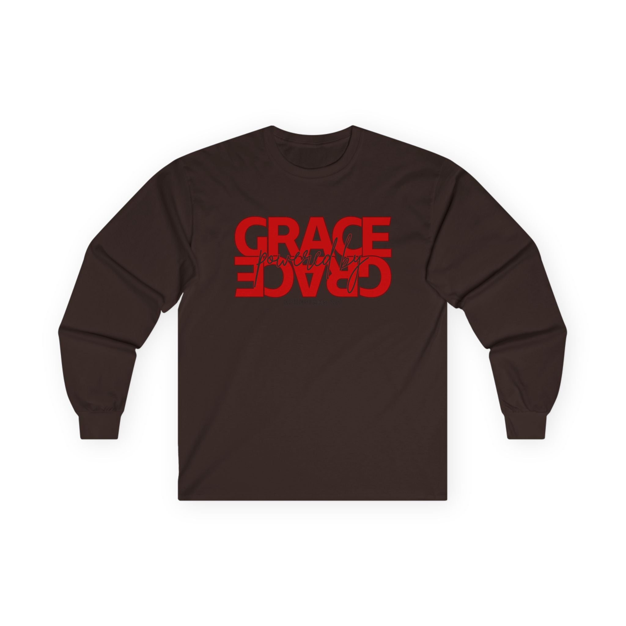 By Grace Long Sleeve Tee — Inspirational Christian Graphic Shirt