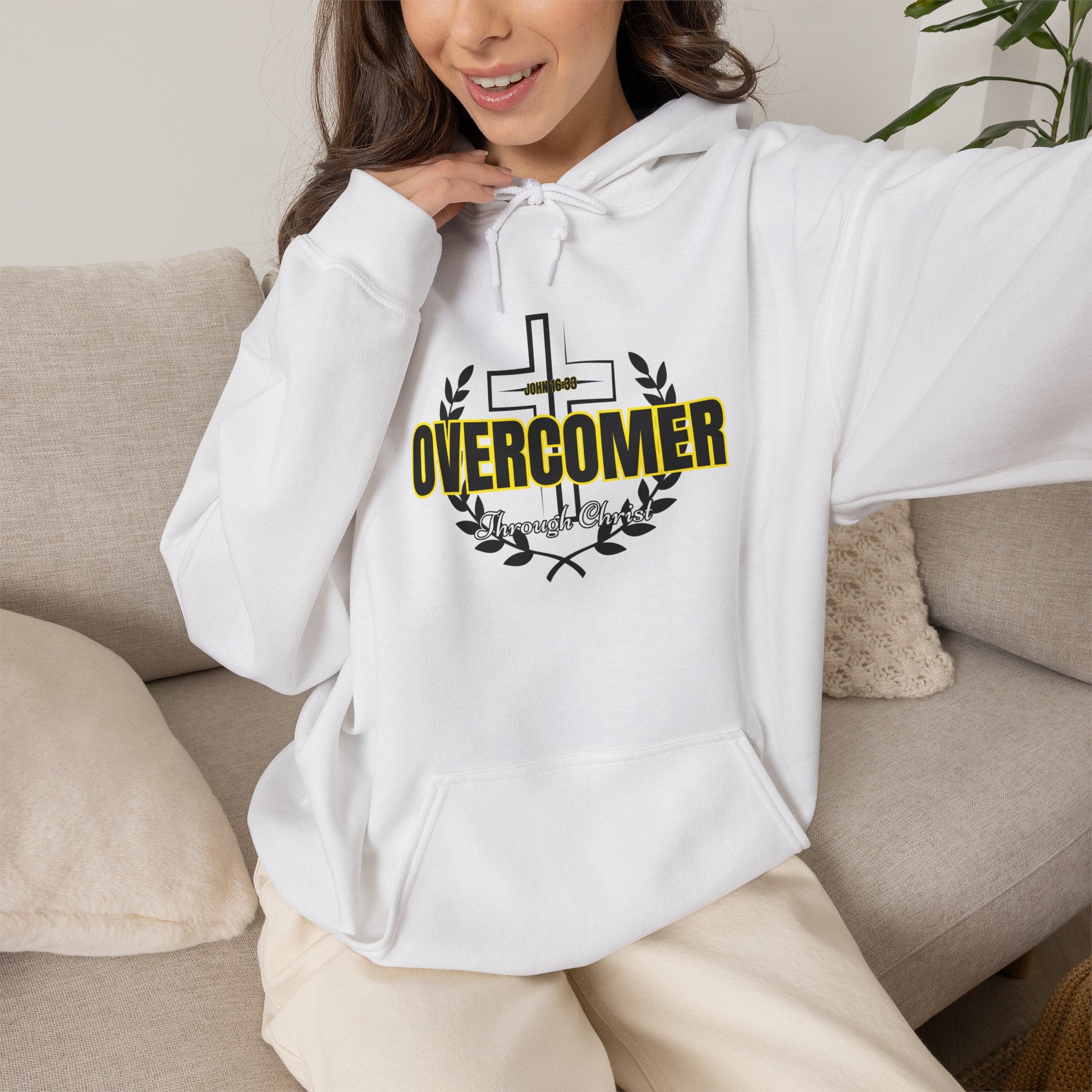 Overcomer Cross Hoodie – Faith-Based Christian Pullover