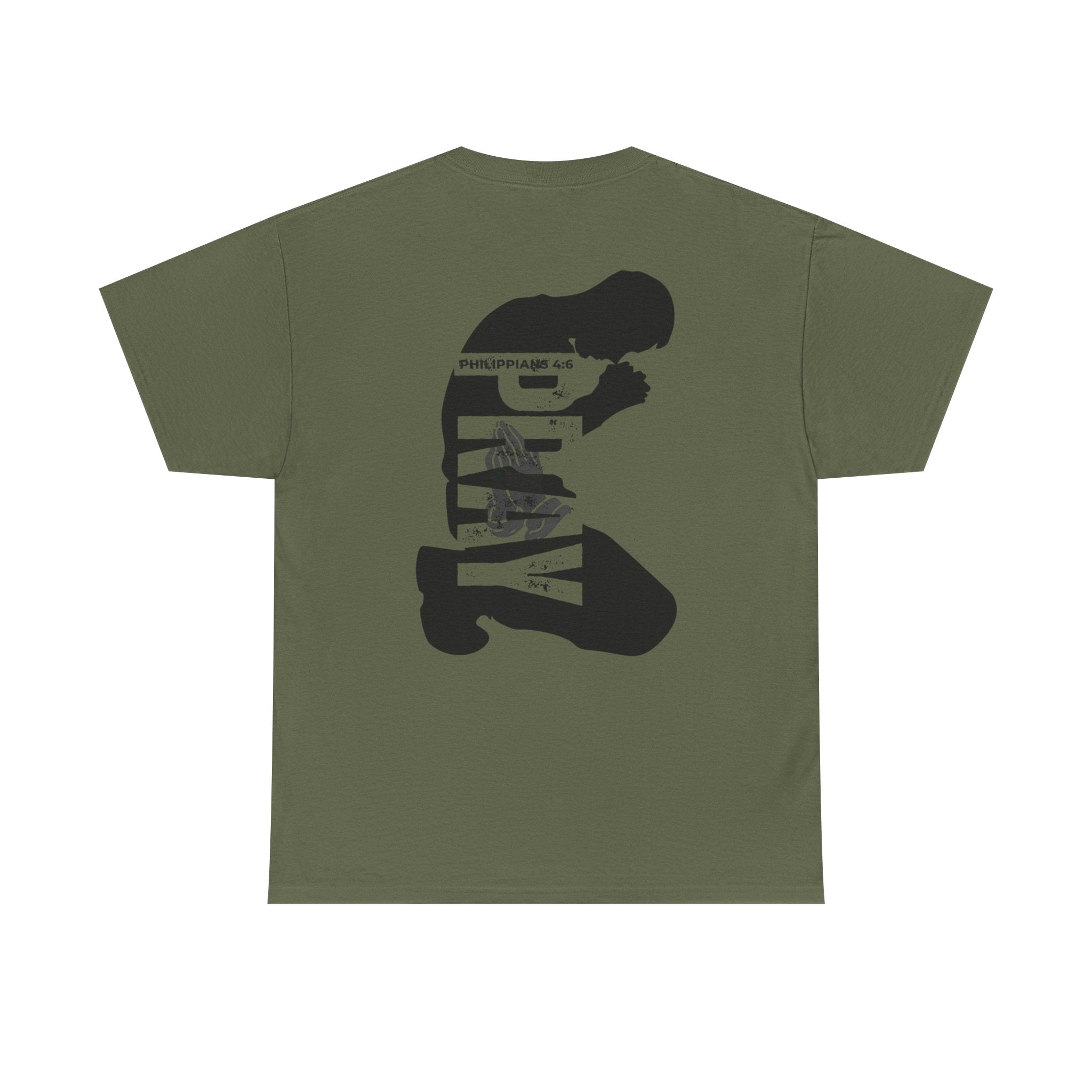 Pray More Tee — "Pray More, Panic Less" Christian Graphic T-Shirt