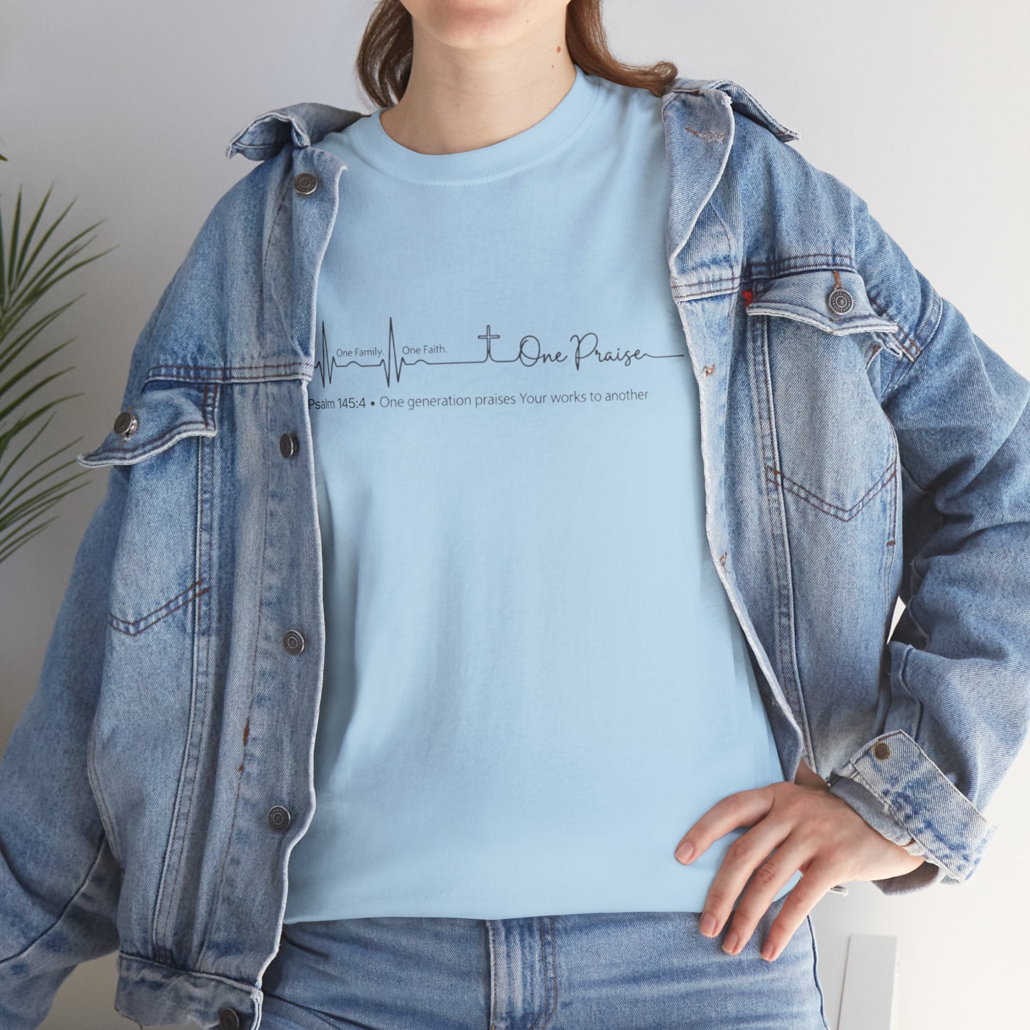 Faith Heartbeat T‑Shirt — I Surrender Script Christian Tee