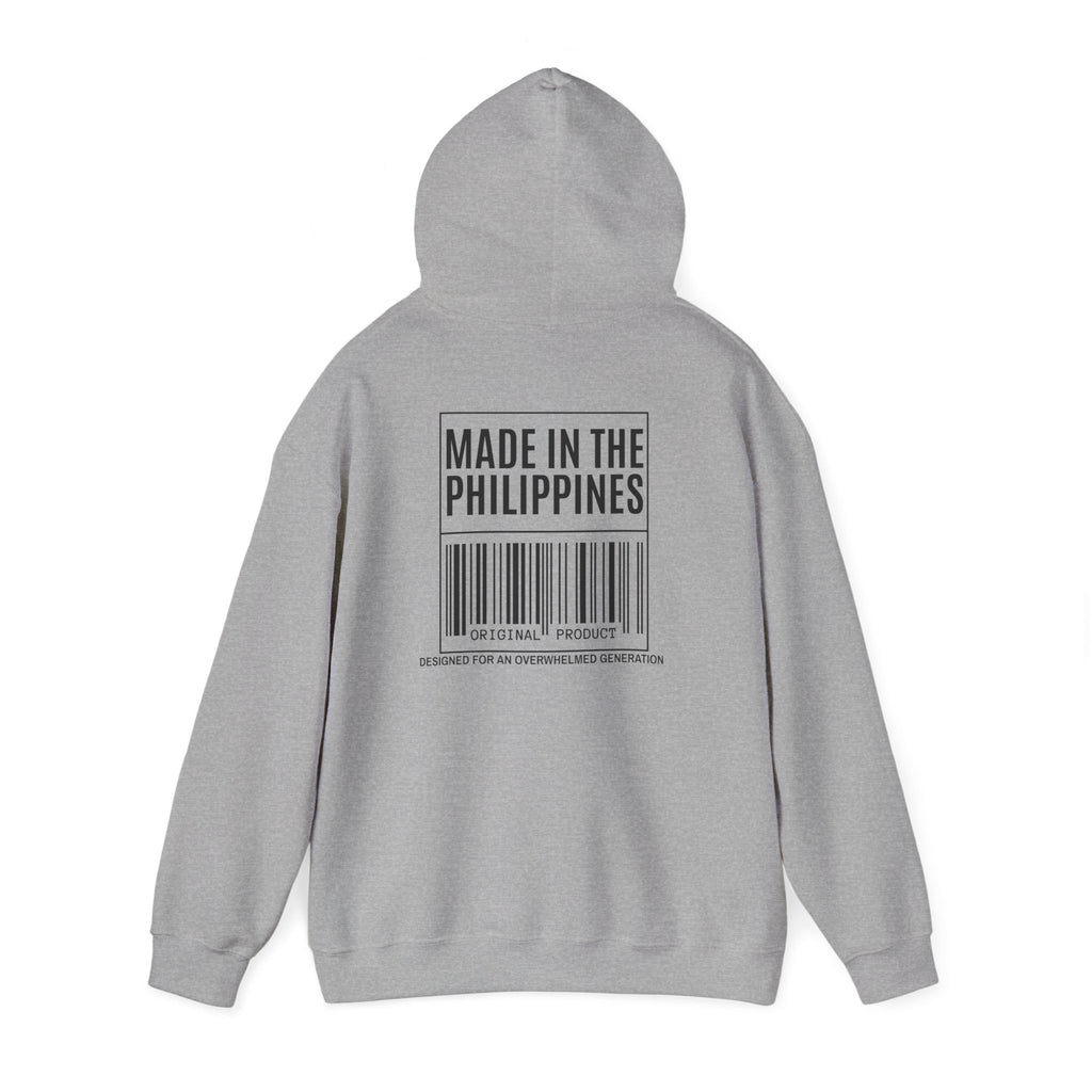 Made in the Philippines Hoodie — Barcode Graphic Back Print