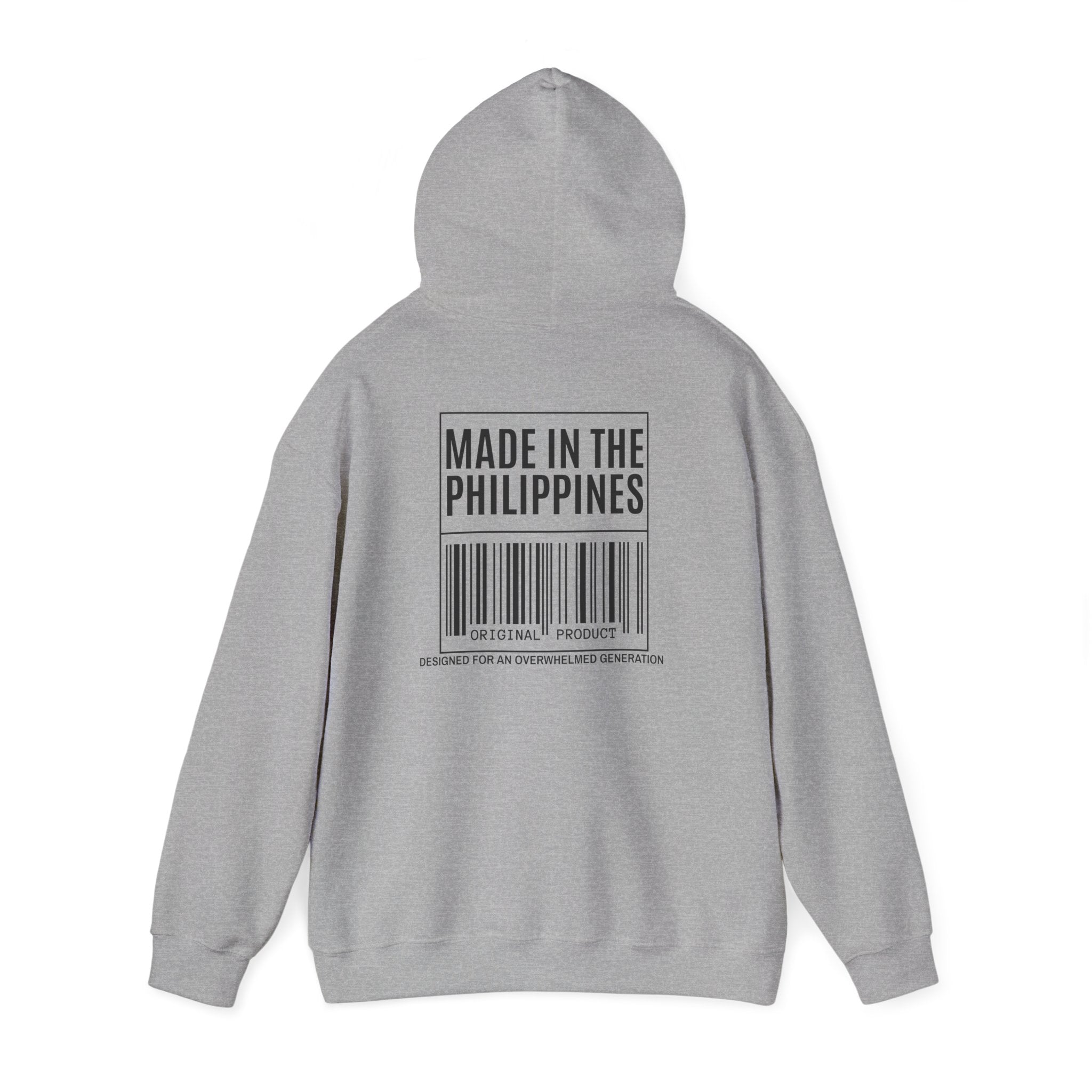 Made in the Philippines Hoodie — Barcode Graphic Back Print