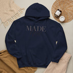 Minimalist Hoodie "Made New" Front Print Pullover, Inspirational Christian Sweatshirt, Aesthetic Faith Clothing