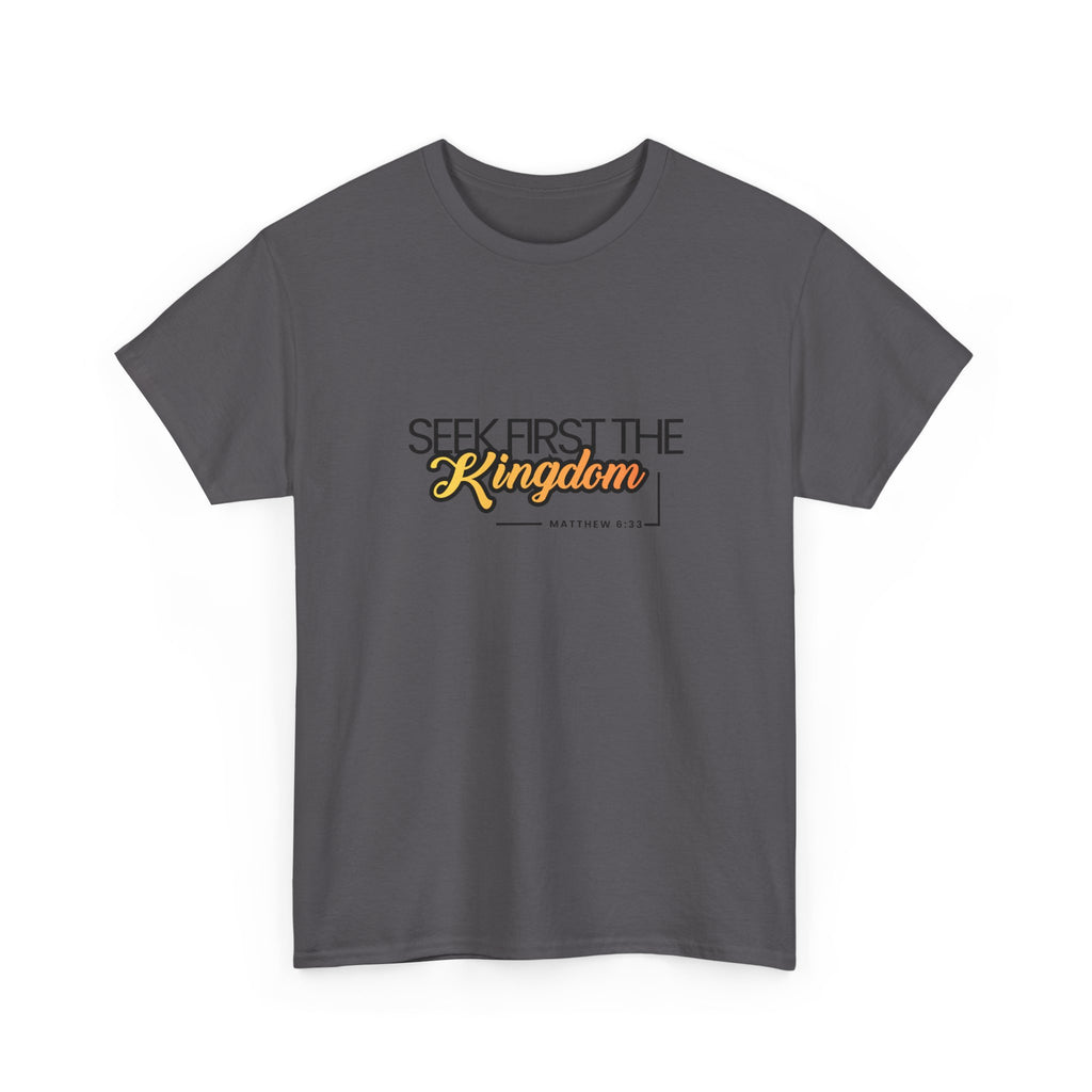 Seek First the Kingdom Tee — Christian Faith Graphic T-Shirt (Matthew 6:33)