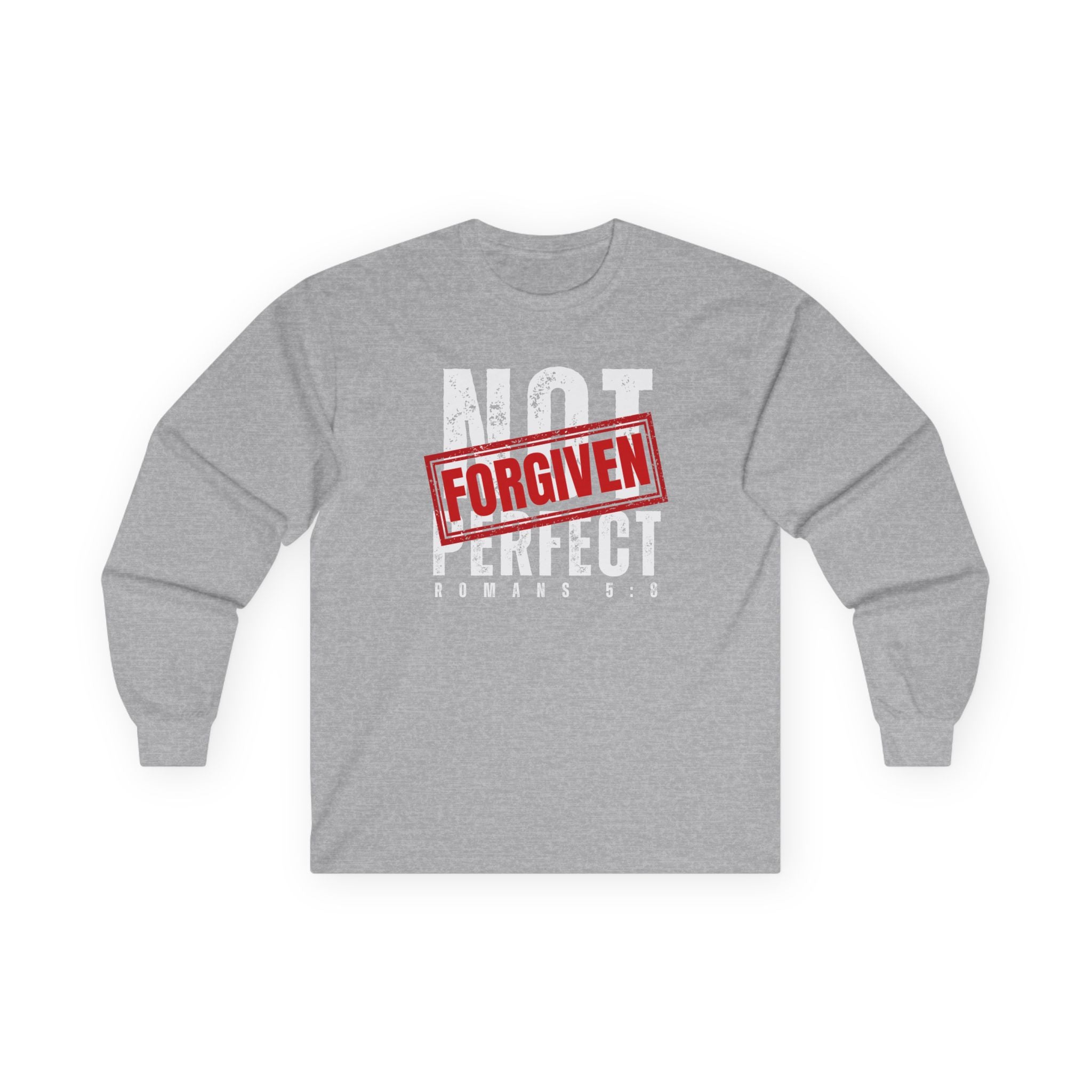 Not Perfect But Forgiven Long Sleeve Tee — Christian Faith Graphic Shirt