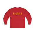 Possible Long Sleeve Tee — Inspirational "Possible" Design (Mark 10:27)