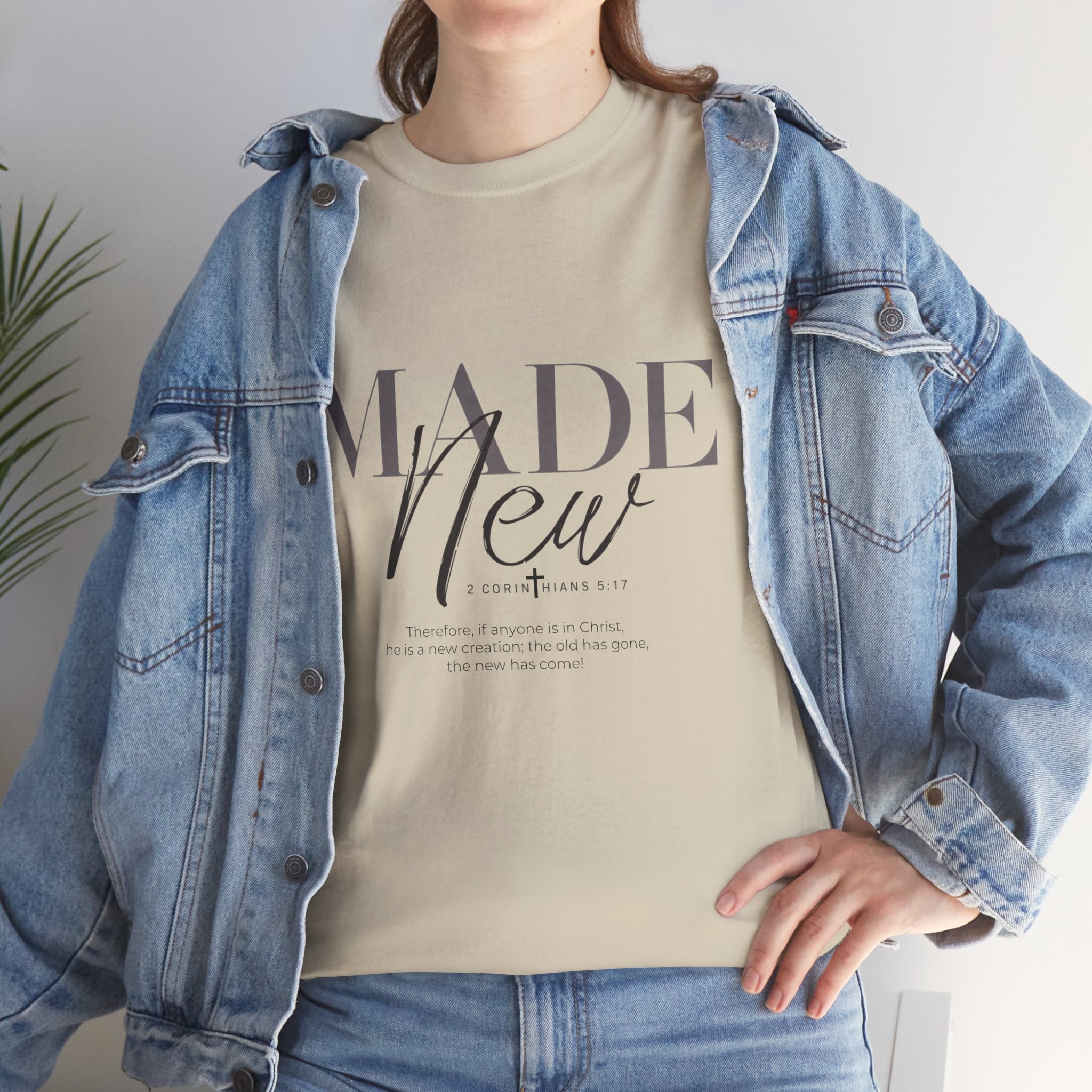 T-Shirt — "Made New" Minimalist Christian Faith Tee