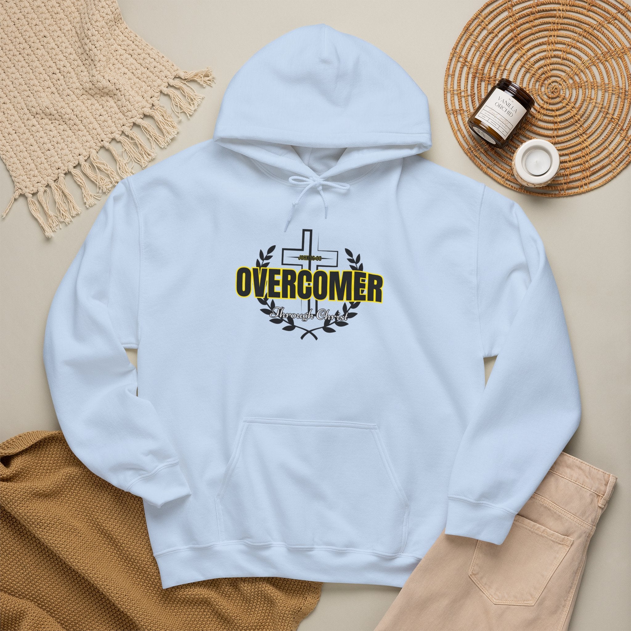 Overcomer Cross Hoodie – Faith-Based Christian Pullover