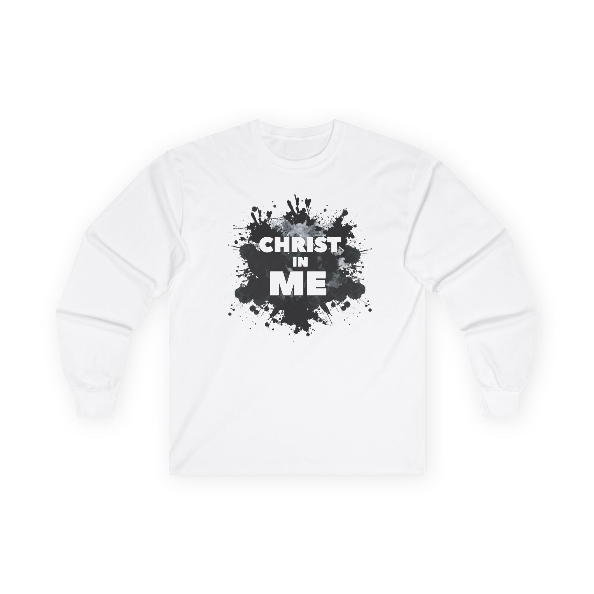 Long Sleeve Tee — "Christ in Me" Faith Graphic Christian Shirt