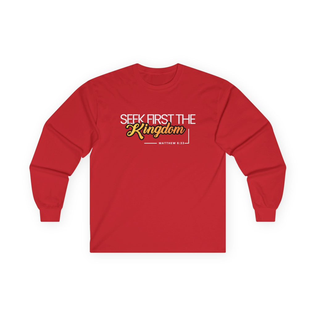 Seek First the Kingdom Long Sleeve Christian Tee