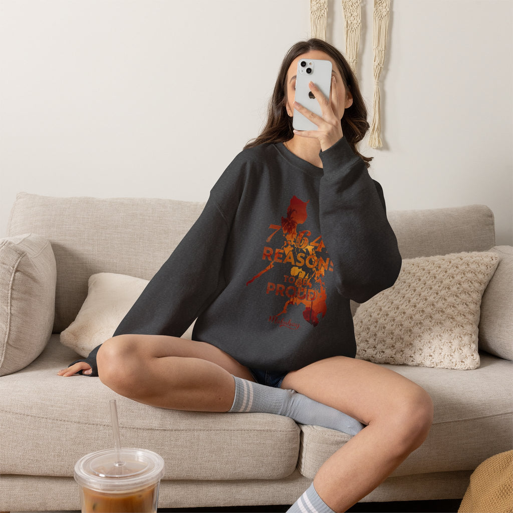 Philippines Map '7,641 Reasons to Be Proud Pinoy' Crewneck Sweatshirt