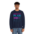 God's Plan Crewneck Sweatshirt — Retro Neon Faith Graphic