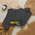 Christian Crewneck Sweatshirt "Certified Light of the World" Pullover, Matthew 5:14 Scripture Apparel, Trendy Faith Graphic Sweatshirt